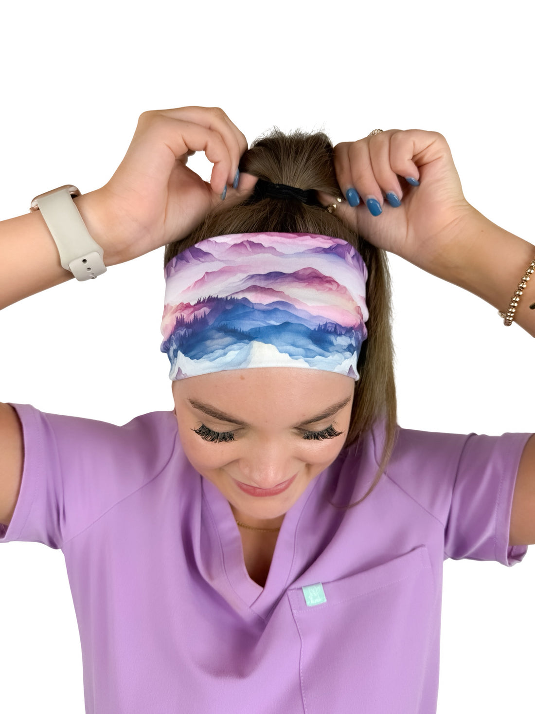 Watercolor Mountains Headband