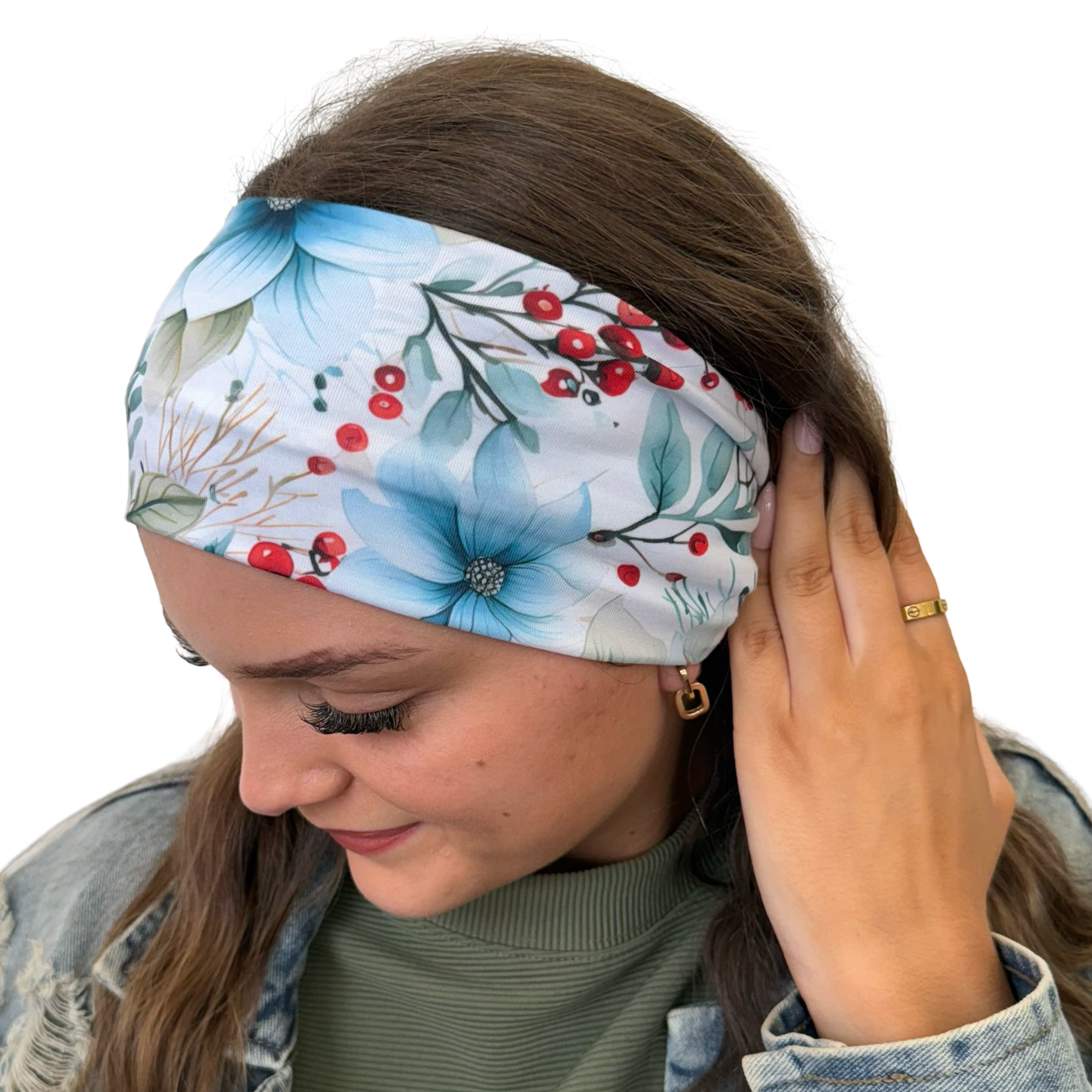 Berry and Blue Blooms Headband