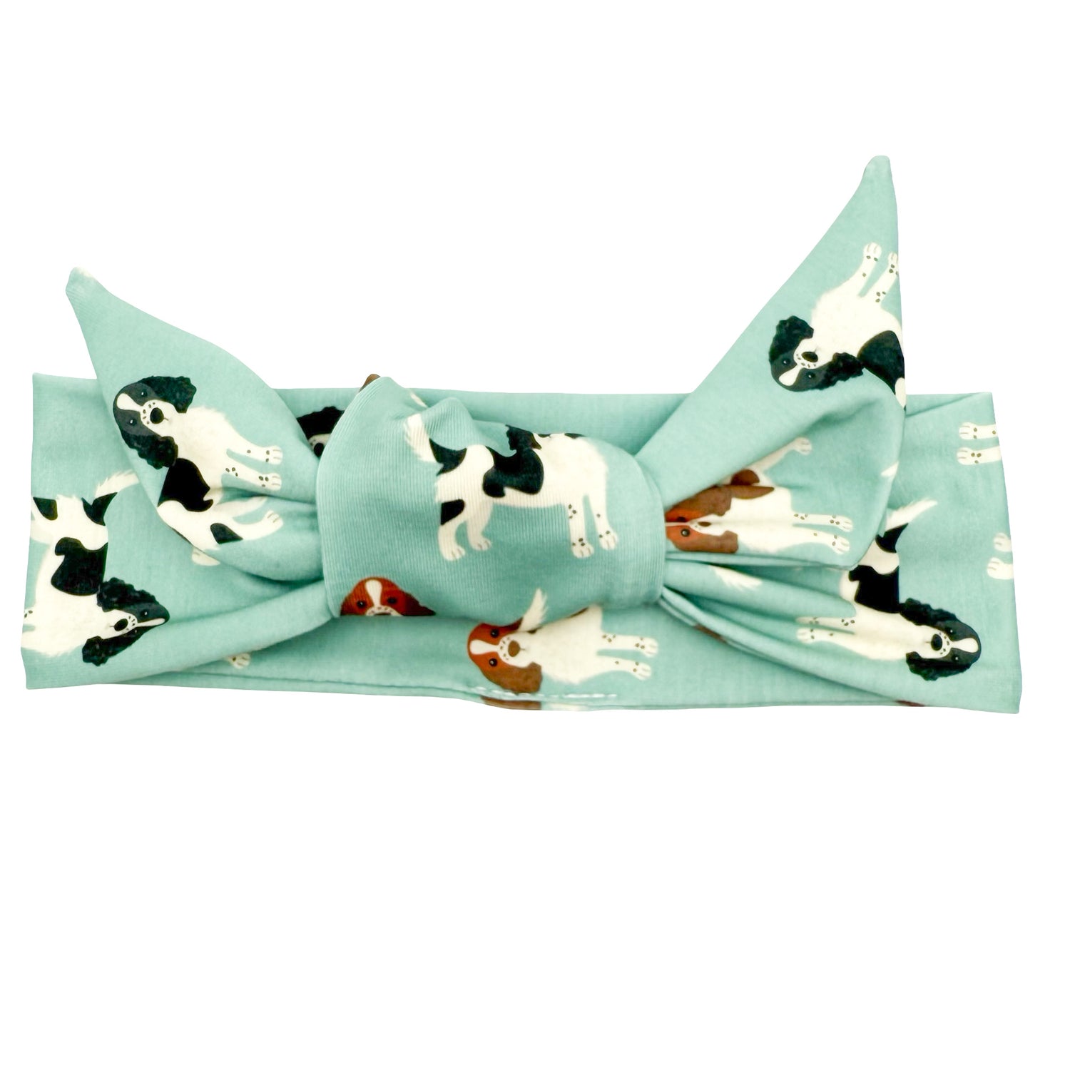 Springer Spaniel - Light Blue Adjustable Tie Headband