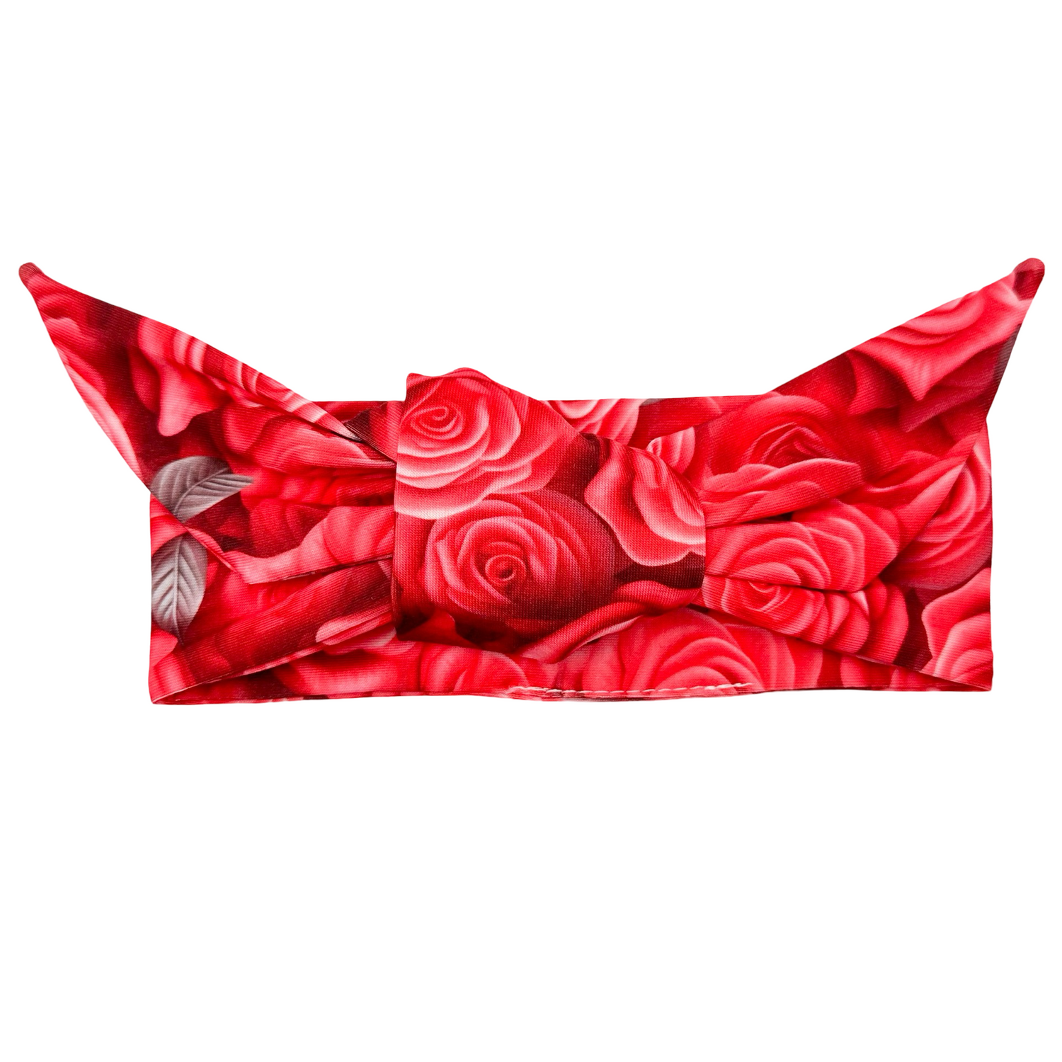 Red Roses Adjustable Tie Headband