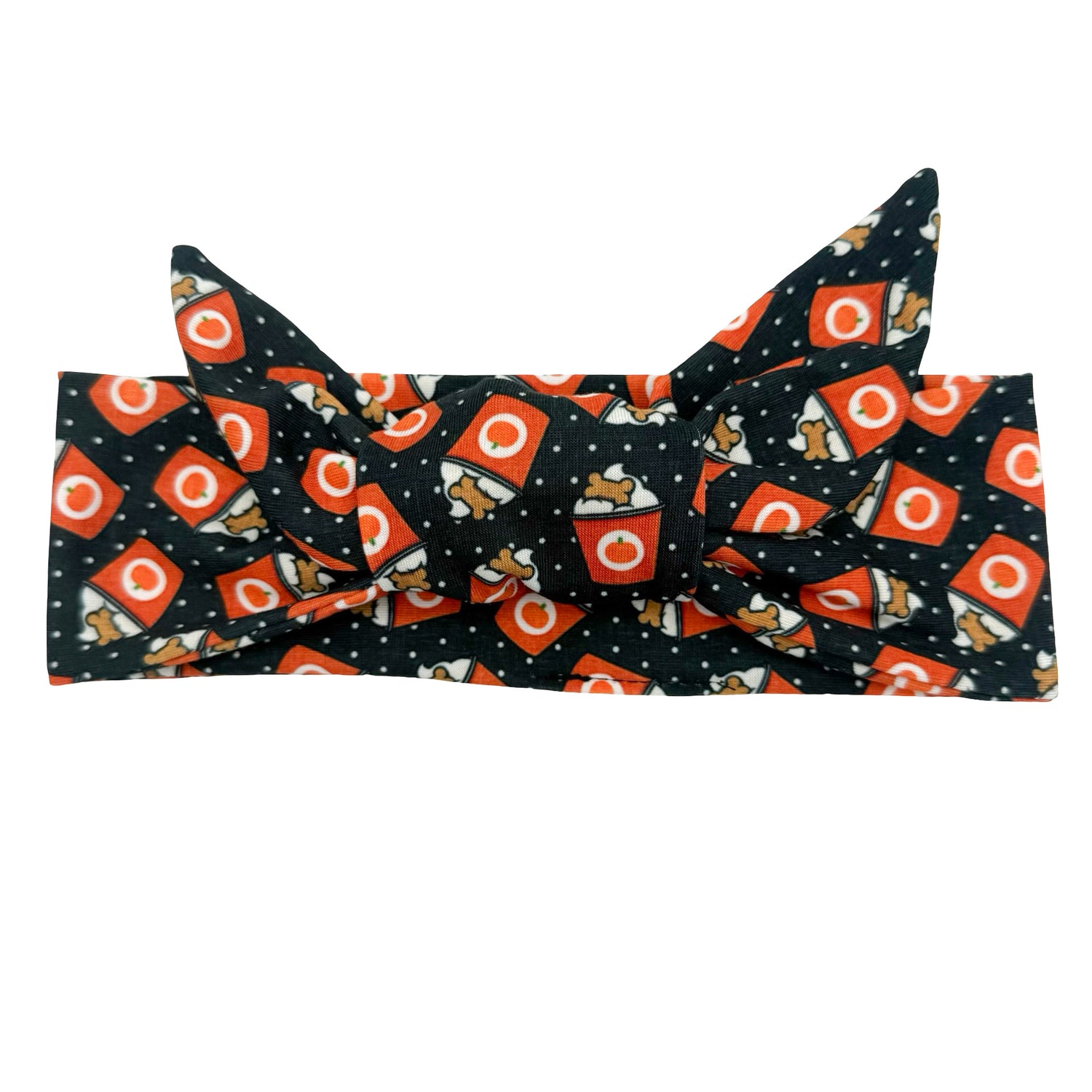 Pup Cup Treat - Black Adjustable Tie Headband