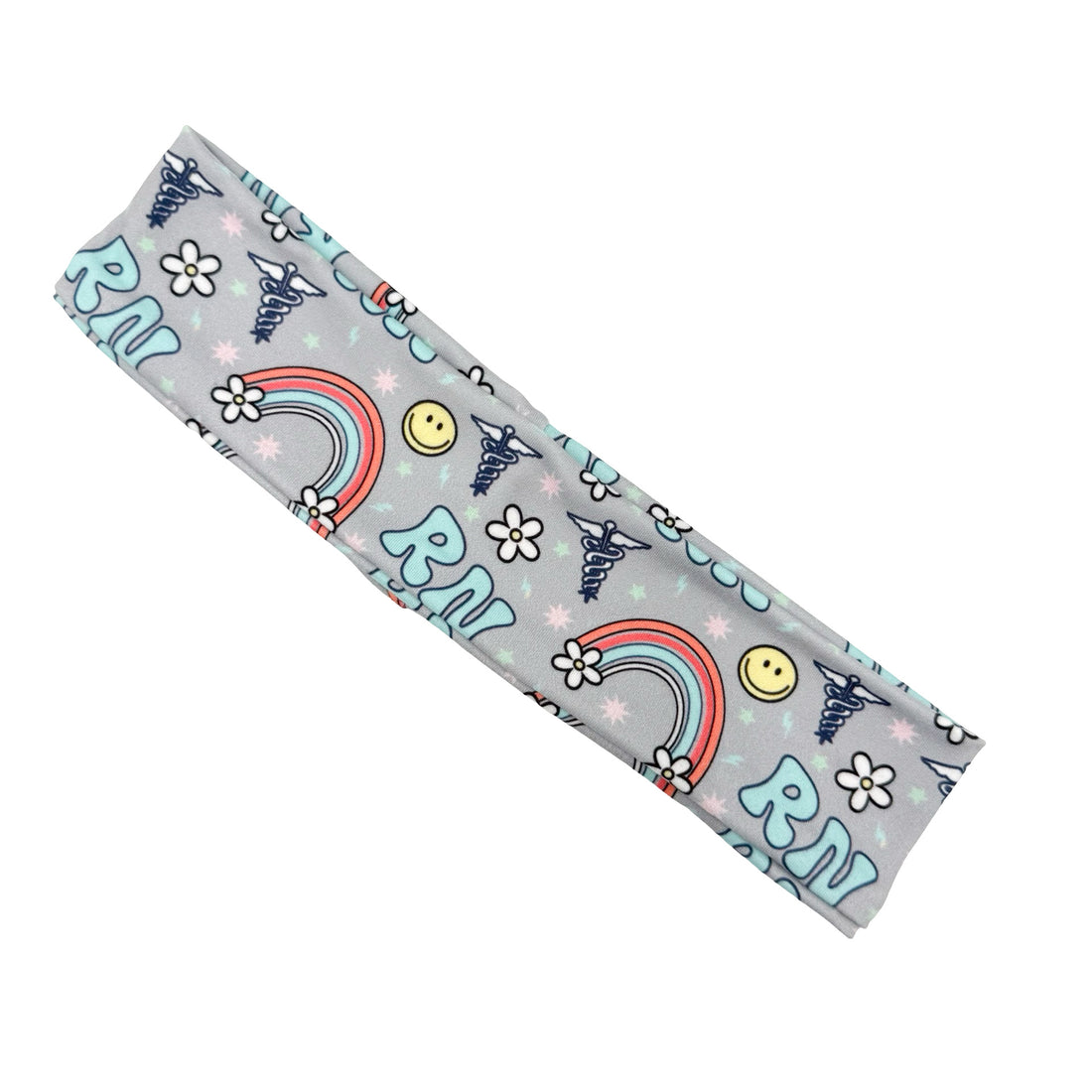 RN Happy Vibes - Gray Athletic Headband