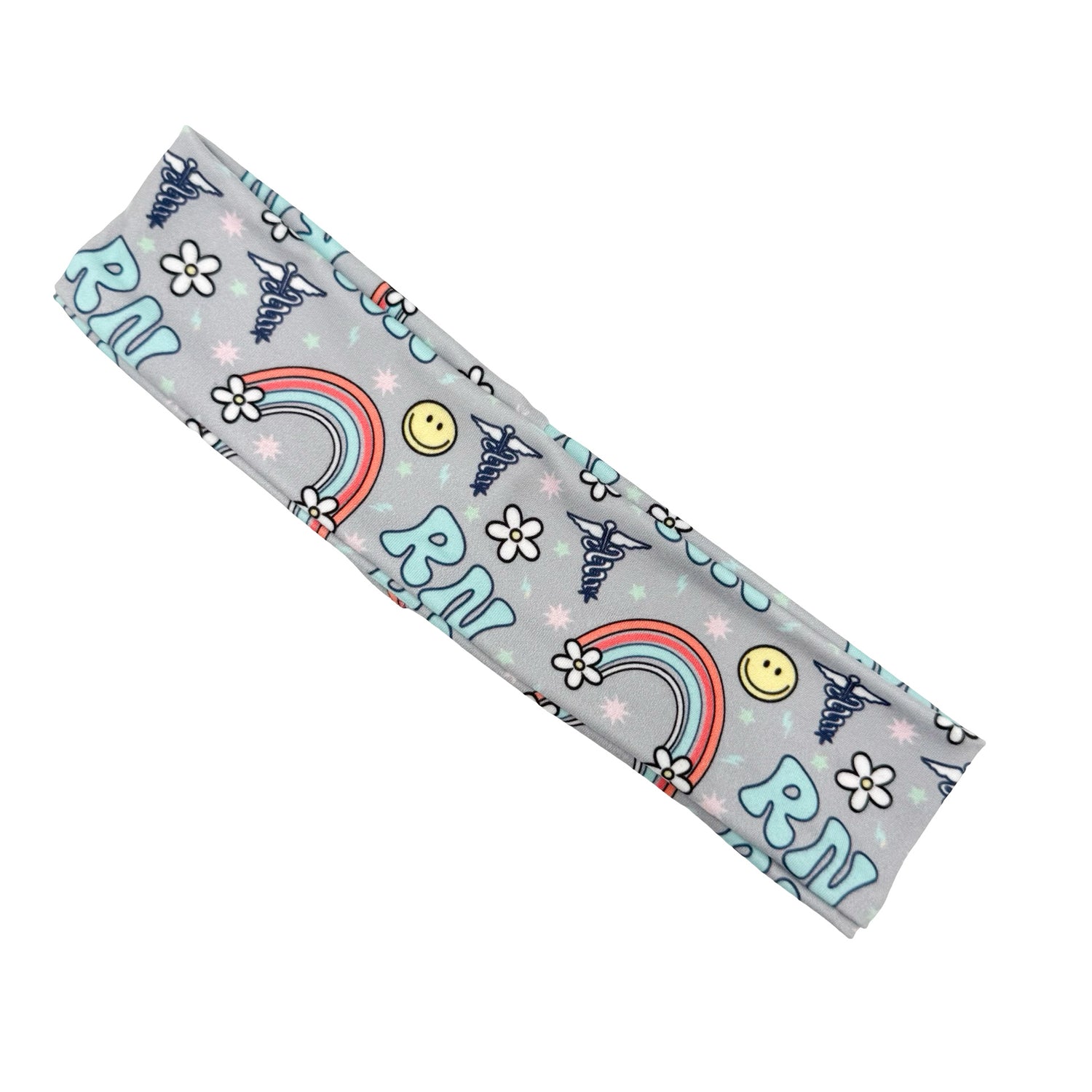 RN Happy Vibes - Gray Athletic Headband
