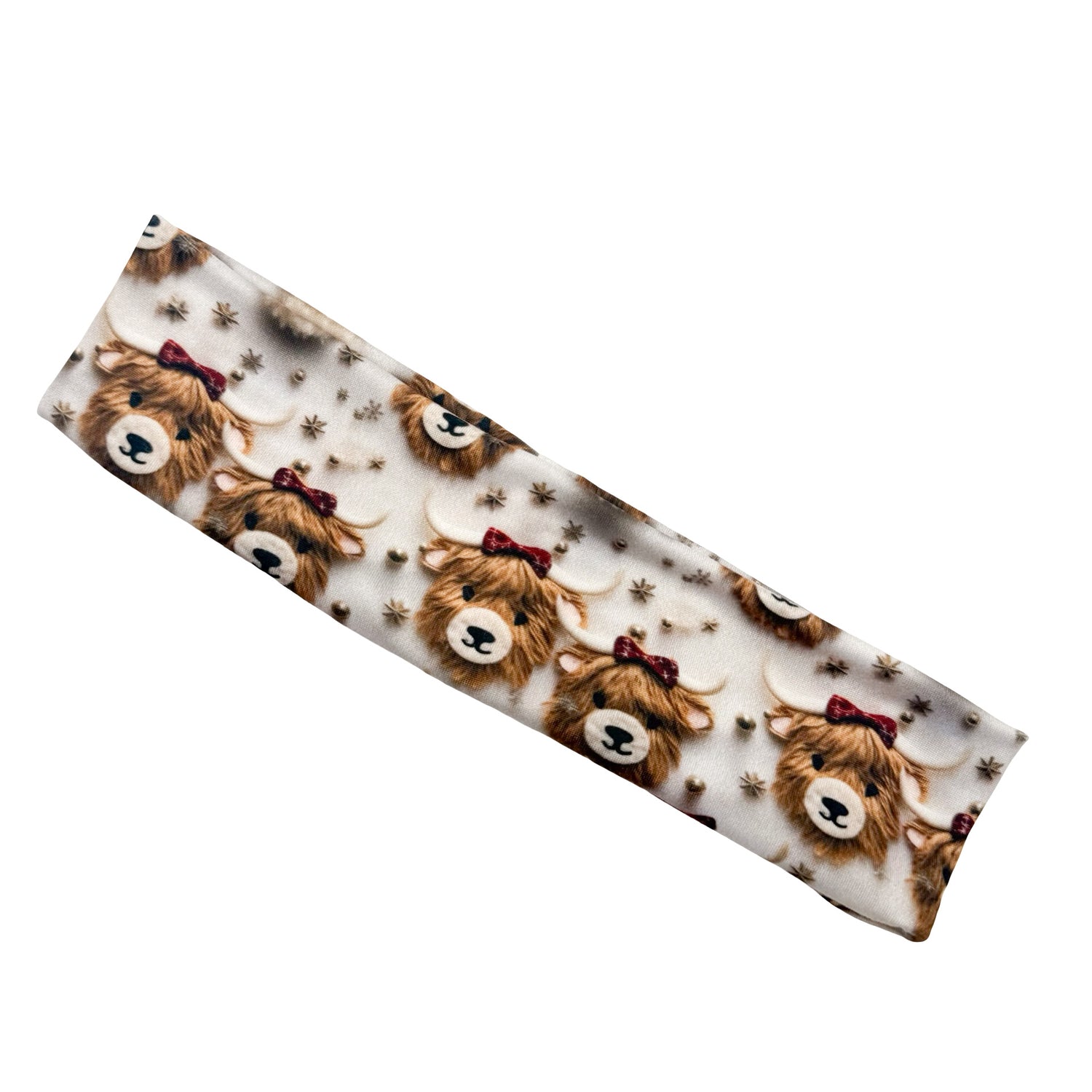 *Limited Edition* Whimsical Highland Cow Christmas Athletic Headband