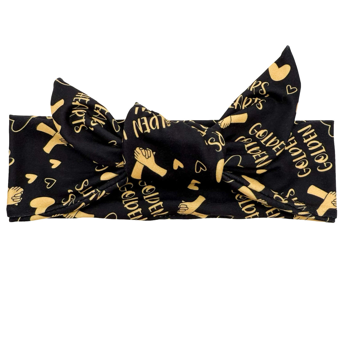 Golden Years, Golden Hearts - Black Adjustable Tie Headband