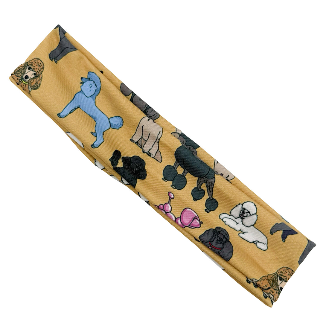 Poodles - Gold Athletic Headband