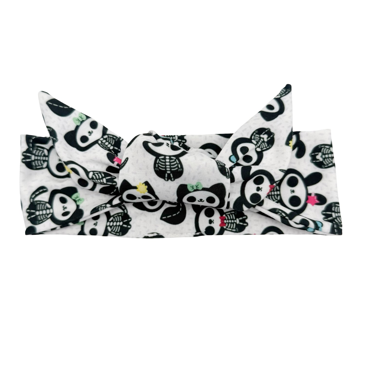Sugar Skulls Cats &amp; Dogs - White Adjustable Tie Headband