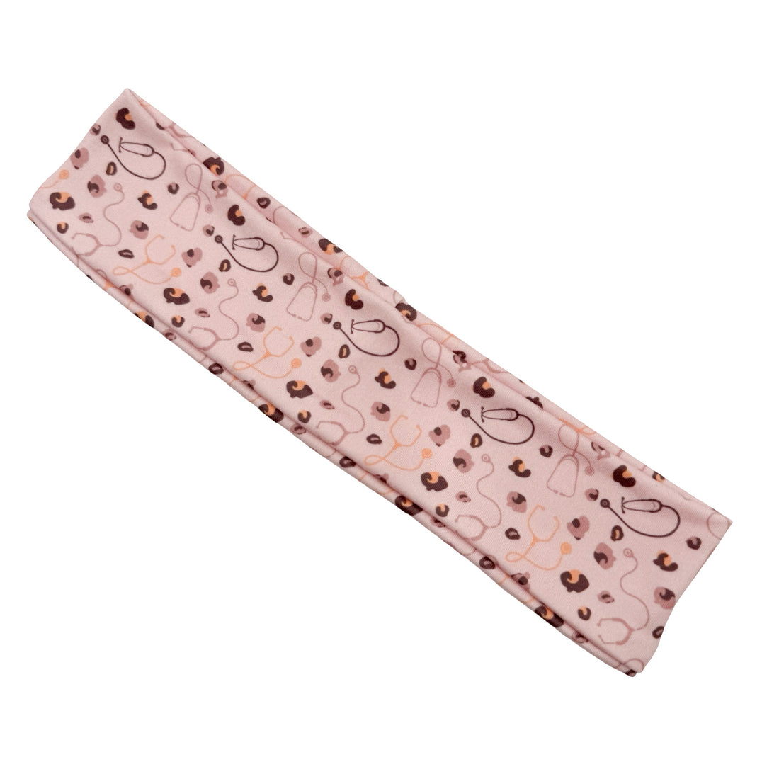Leopard Stethoscope - Pink Athletic Headband