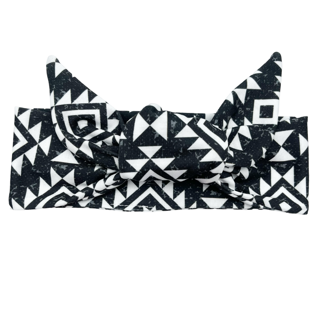 Black &amp; White Aztec Adjustable Tie Headband