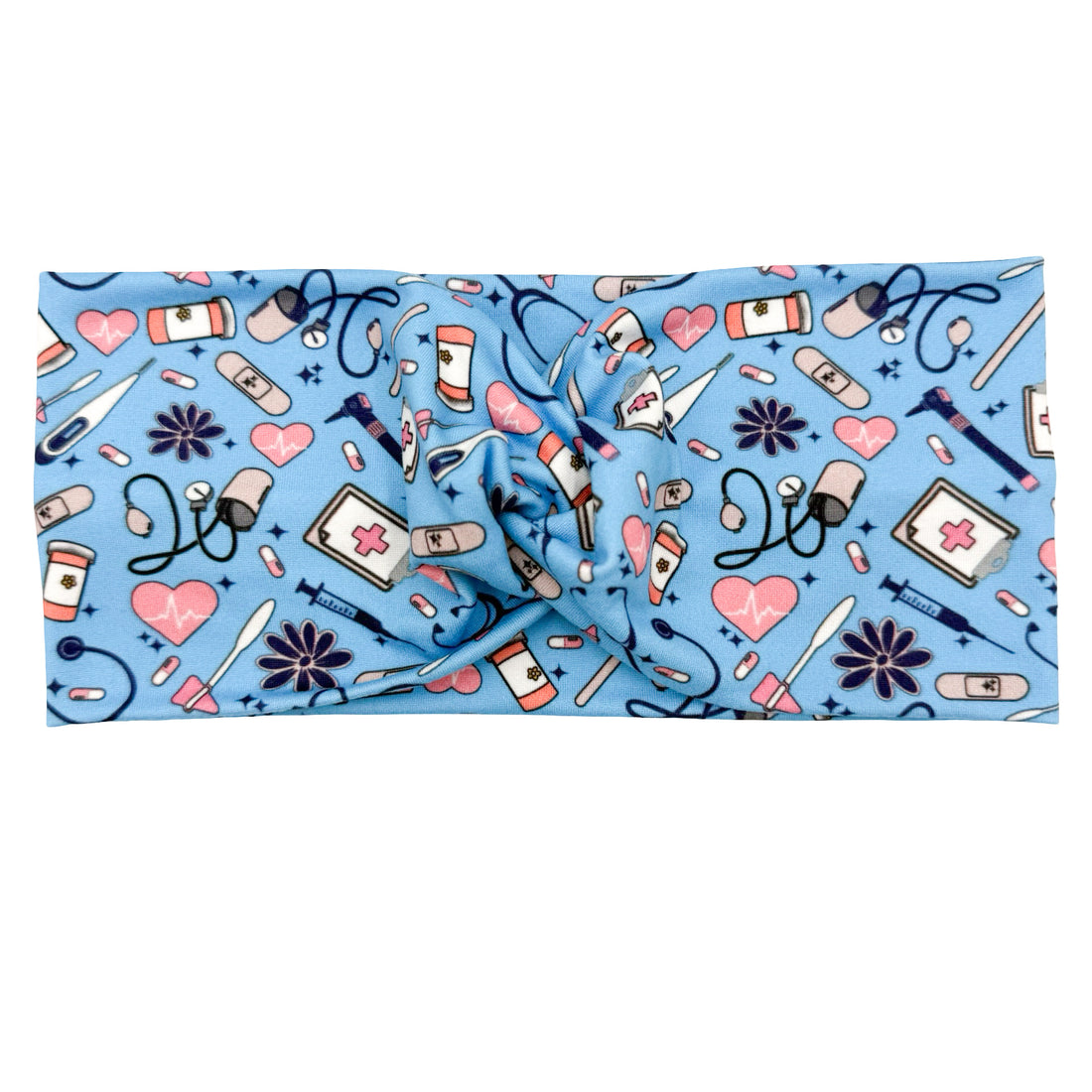 Floral Nursing Essentials - Light Blue Headband