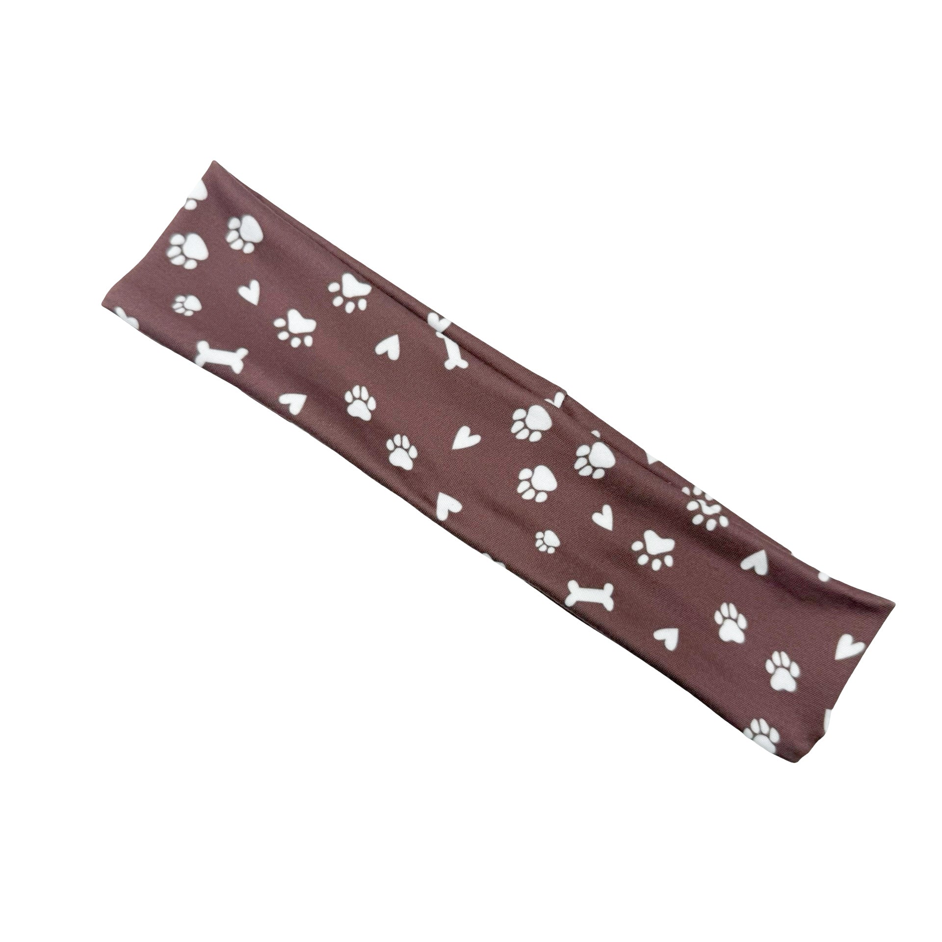 Pet Paws, Bones, &amp; Hearts - Brown Athletic Headband