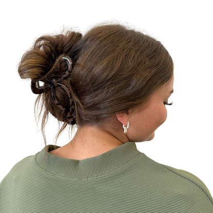 Chocolate Tortoise Bow - X-Large Hair Claw