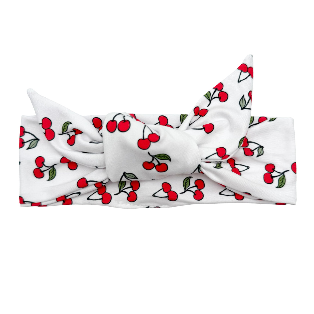 Cherry Pop - White Adjustable Tie Headband
