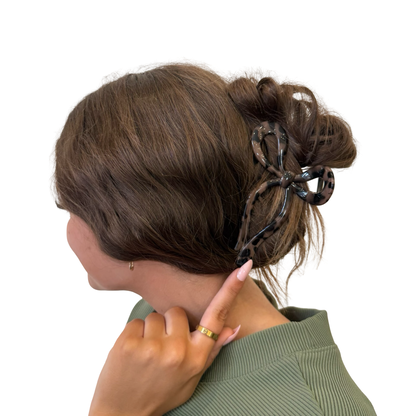 Chocolate Tortoise Bow - X-Large Hair Claw