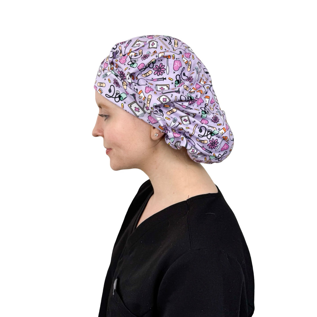Floral Nursing Essentials Lilac - Soft Scrub Cap