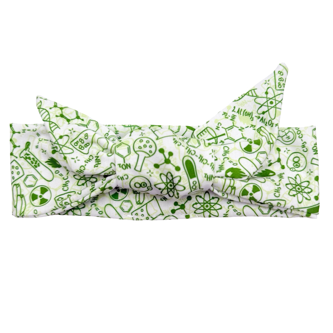 Chemistry - Green & White Adjustable Tie Headband