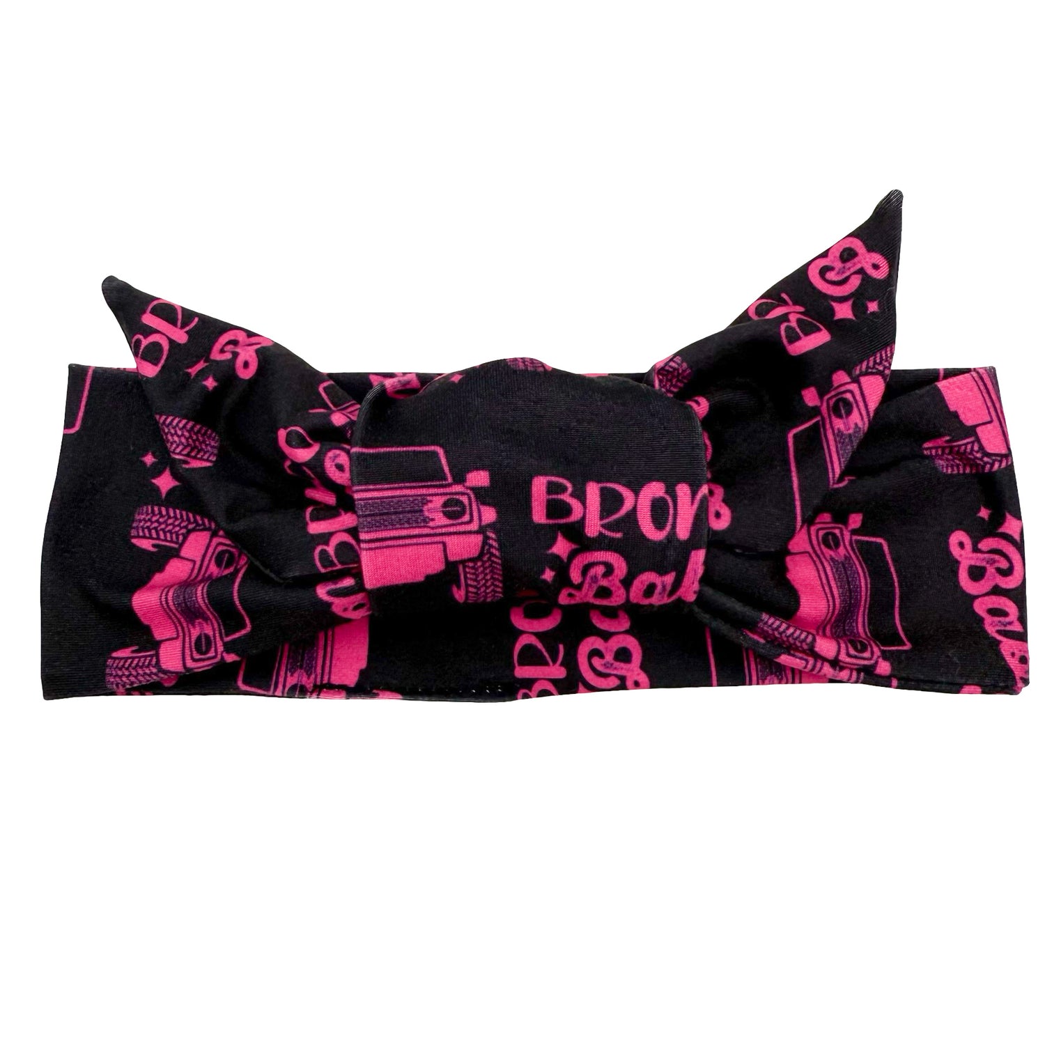 Bronco Babe - Black Adjustable Tie Headband