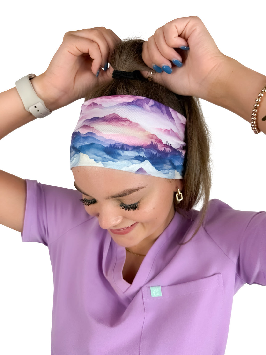 Watercolor Mountains Headband