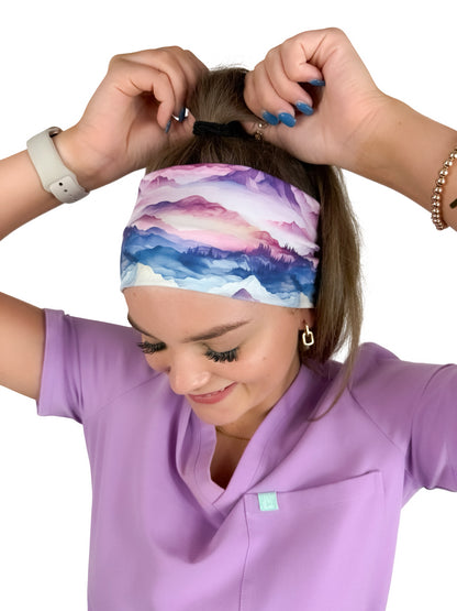 Watercolor Mountains Headband