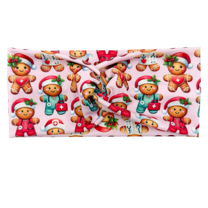 *Limited Edition* Christmas Gingerbread Healthcare - Pink Headband