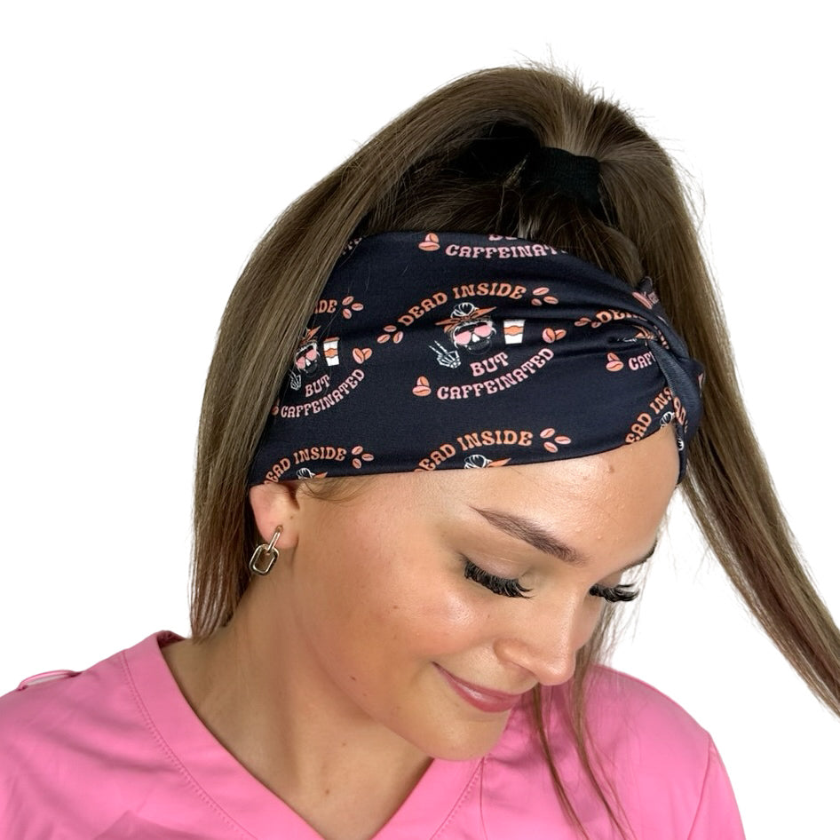 Dead Inside But Caffeinated Headband