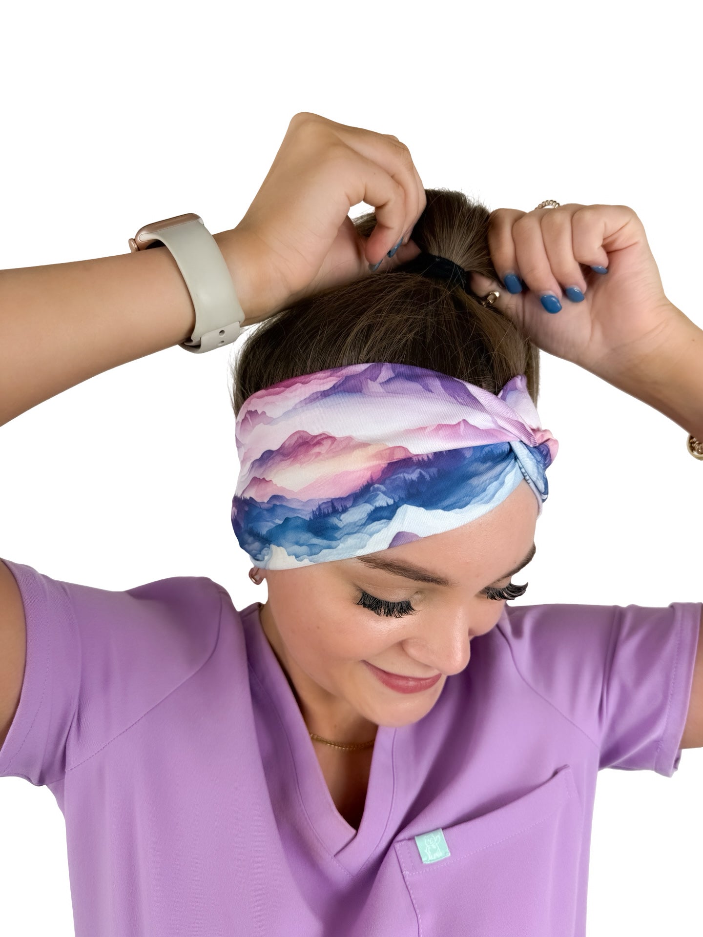 Watercolor Mountains Headband