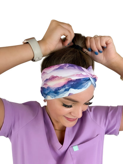 Watercolor Mountains Headband