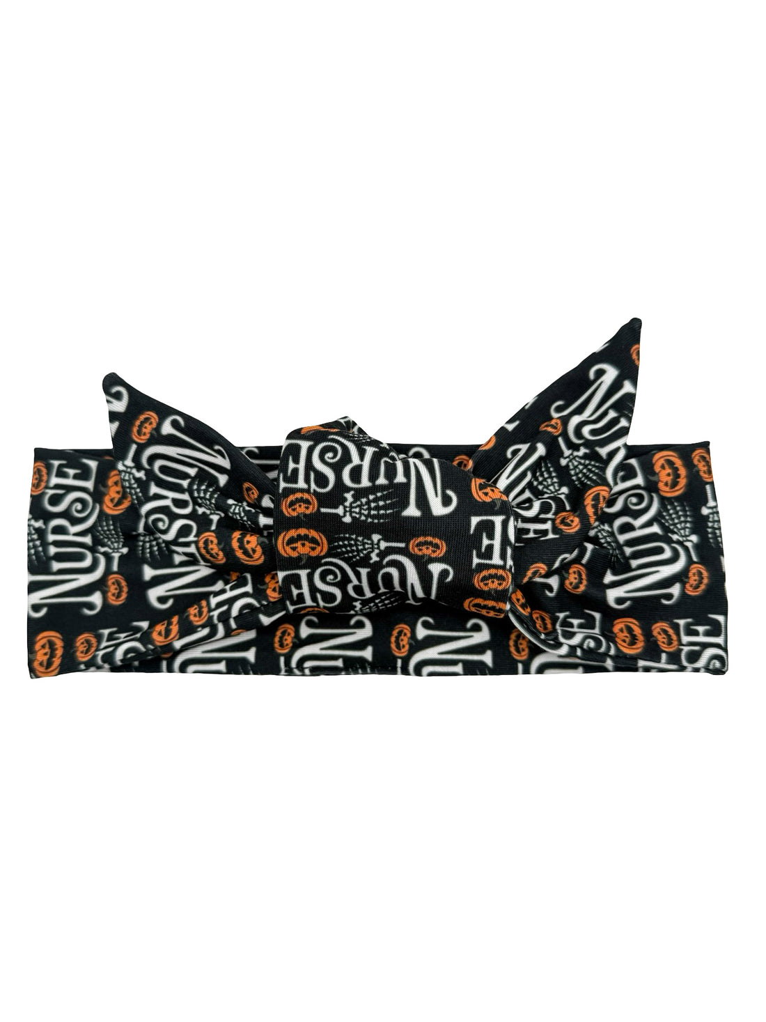 *Limited Edition* Nurse &amp; Pumpkins - Black Adjustable Tie Headband