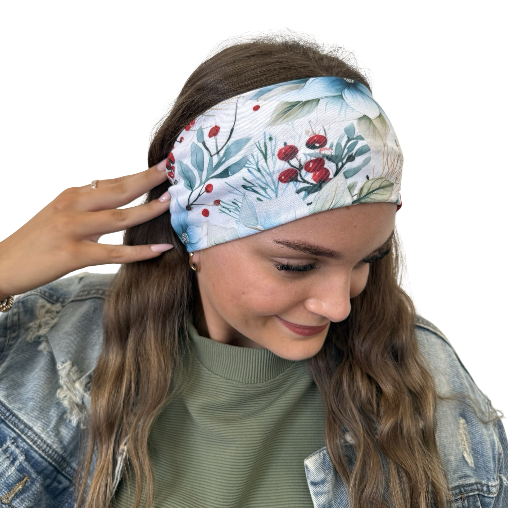 Berry and Blue Blooms Headband