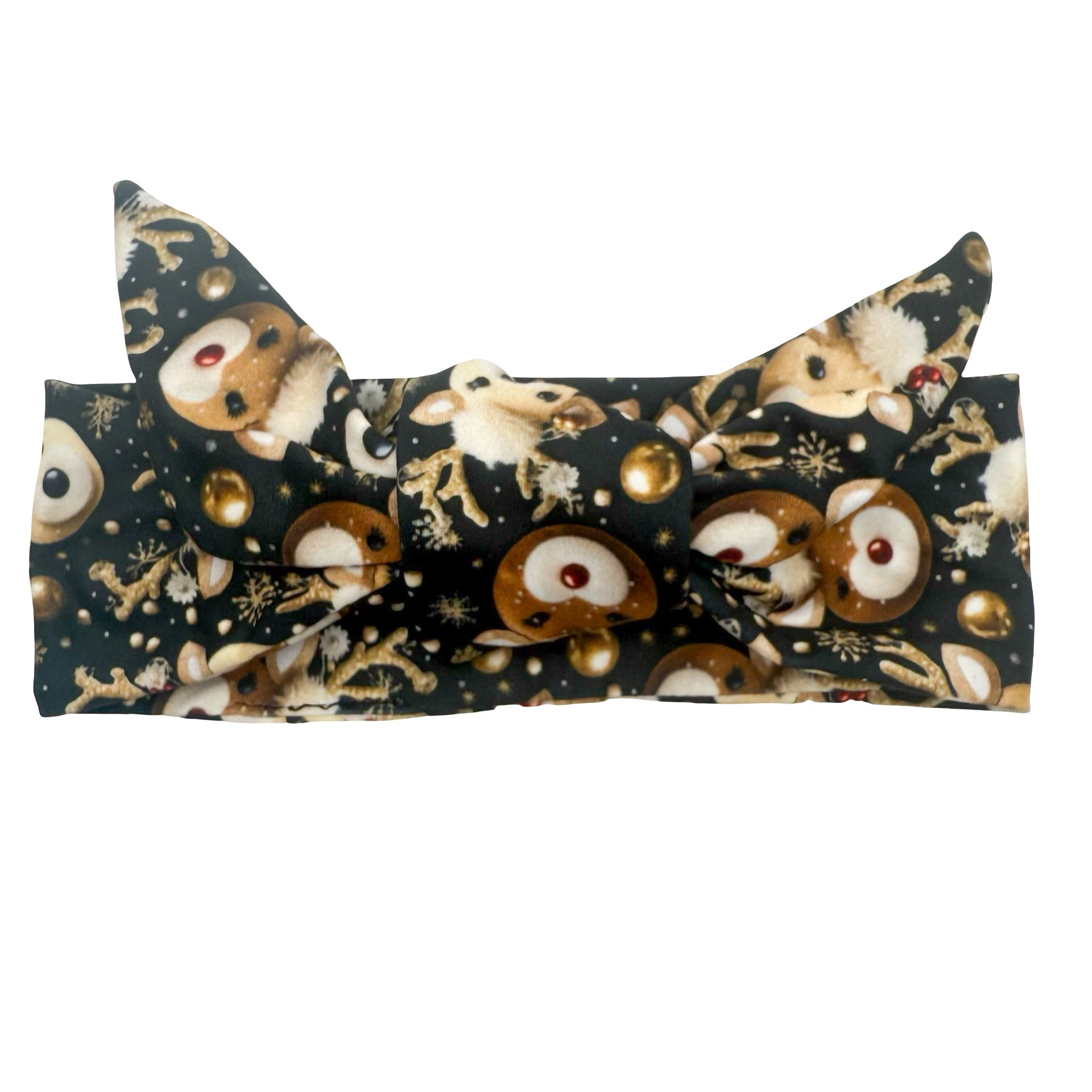*Limited Edition* Jolly Reindeer Adjustable Tie Headband