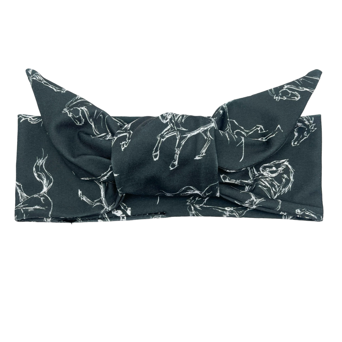 Horses - Black Adjustable Tie Headband