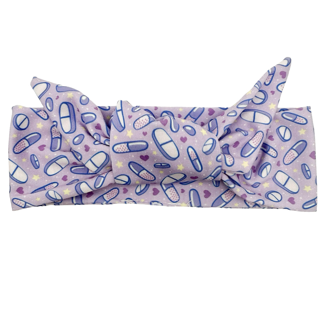 Pretty Pills - Purple Adjustable Tie Headband
