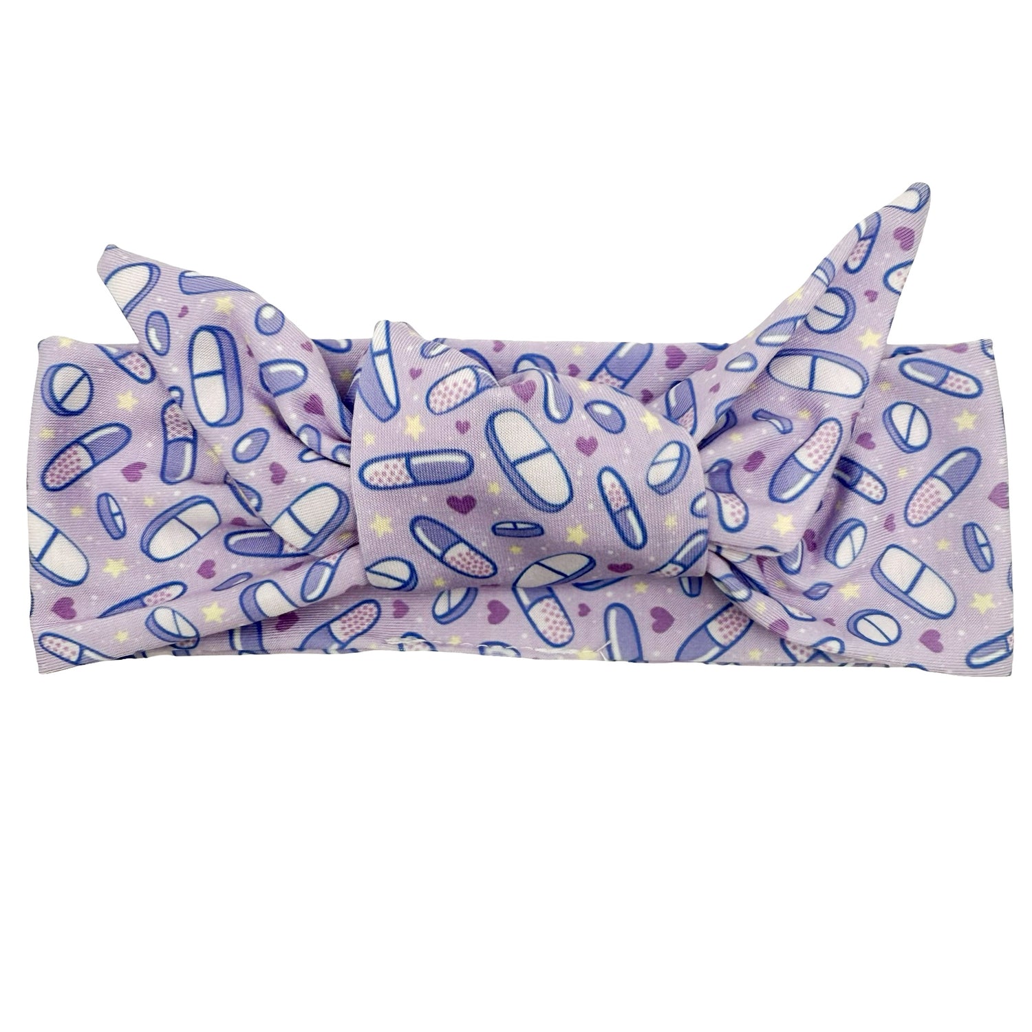 Pretty Pills - Purple Adjustable Tie Headband