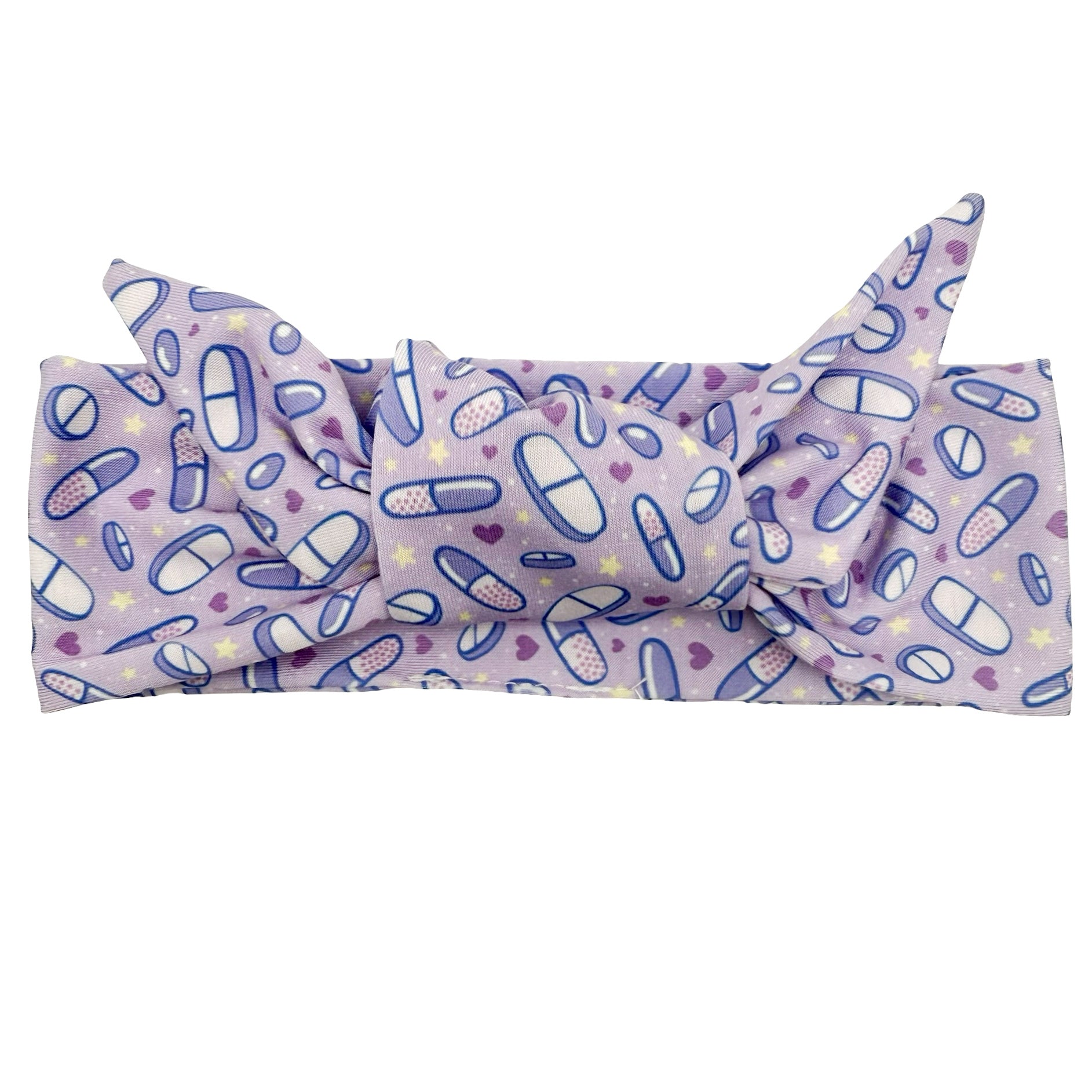 Pretty Pills - Purple Adjustable Tie Headband