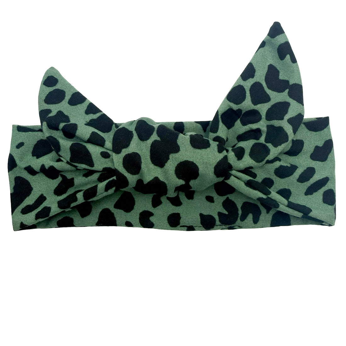 Black &amp; Green Leopard Adjustable Tie Headband
