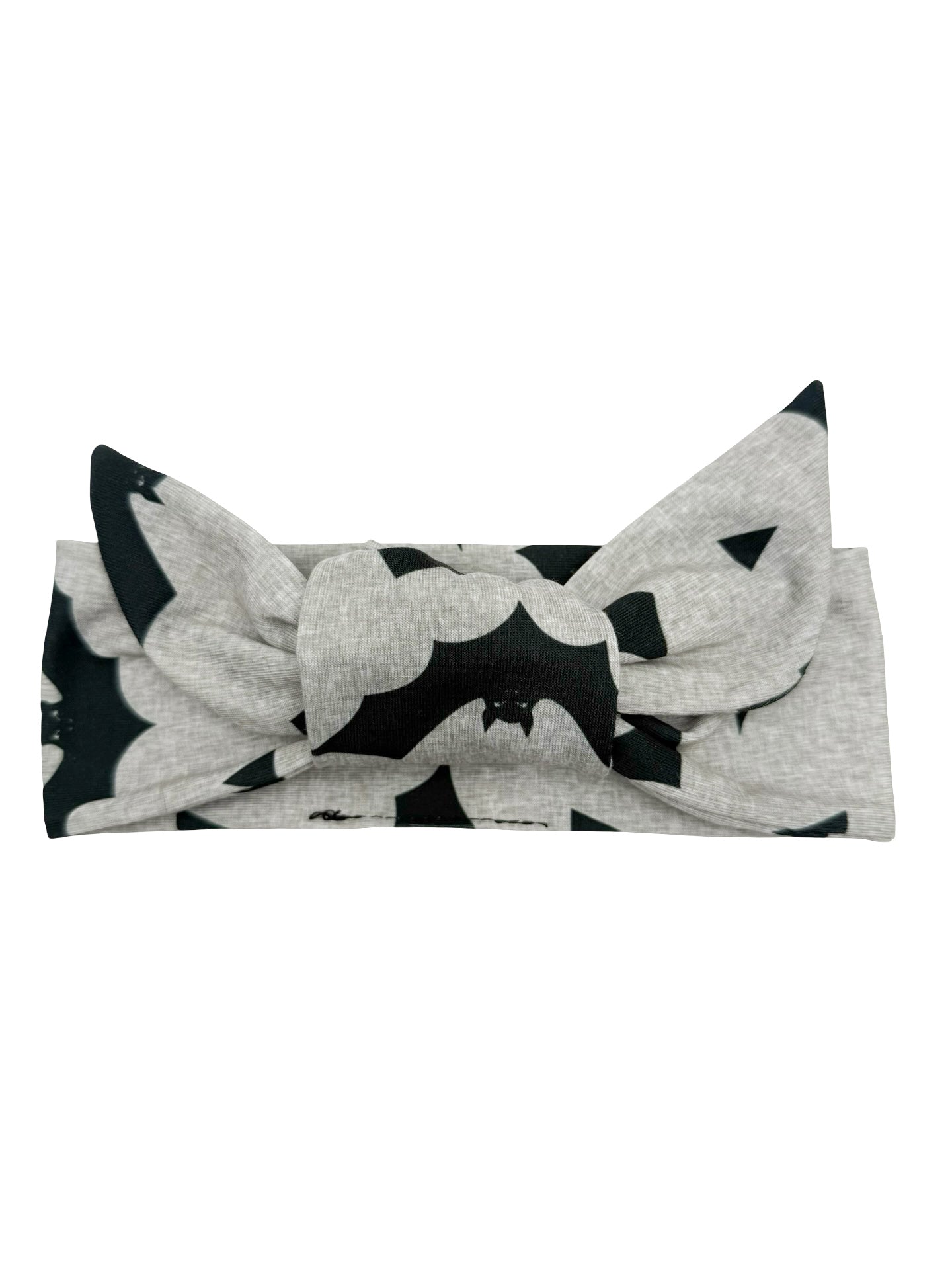 *Limited Edition* Black Bats - Gray Adjustable Tie Headband