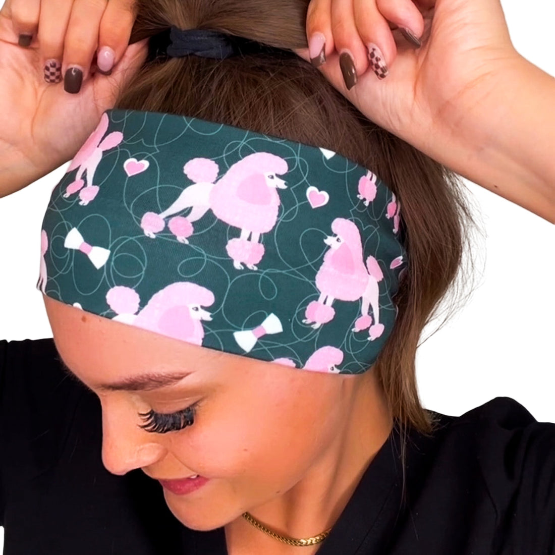 Pink Poodle Dogs Headband