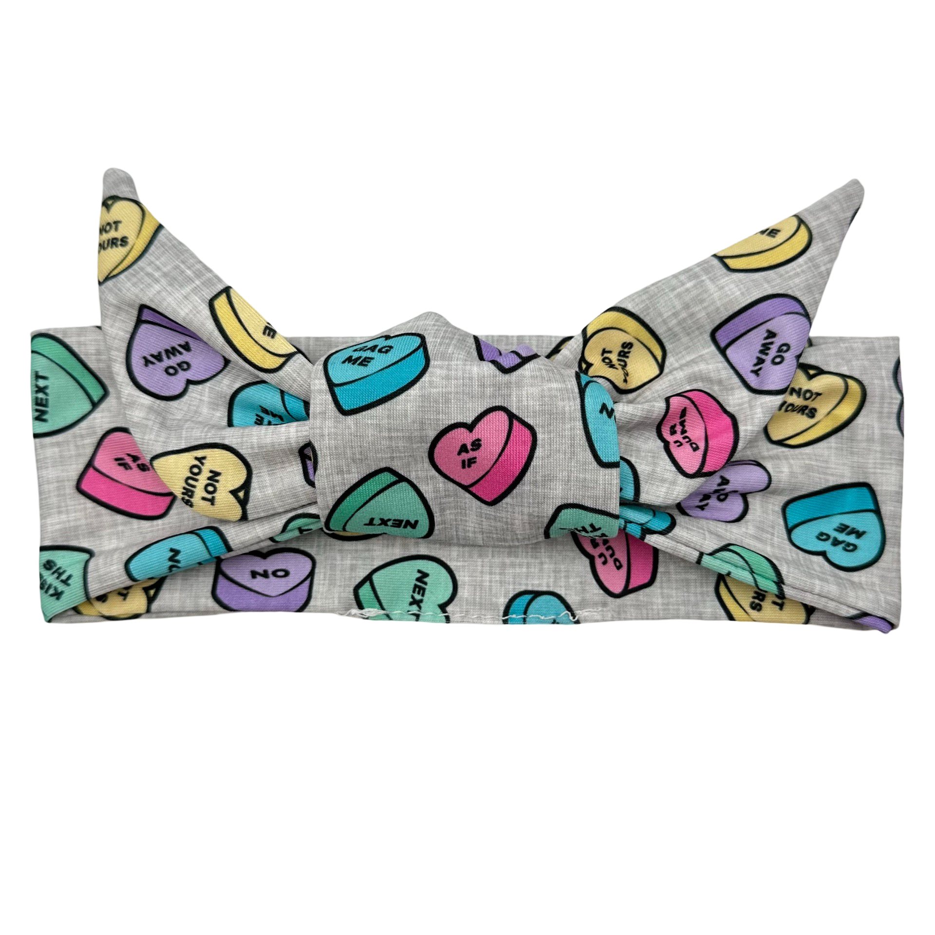 Candy Hearts Funny Sayings Adjustable Tie Headband