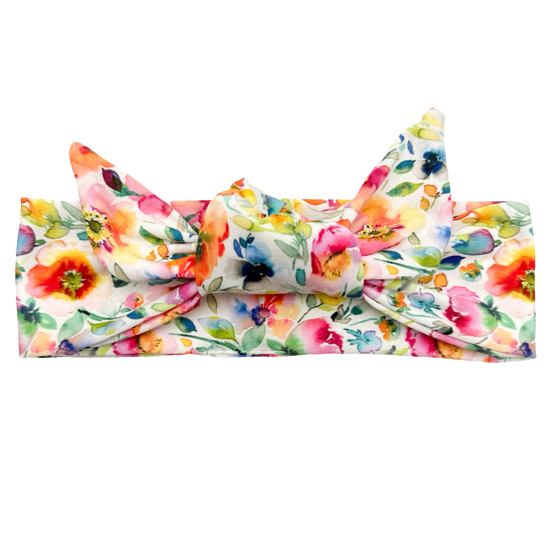 Watercolor Spring Florals Adjustable Tie Headband