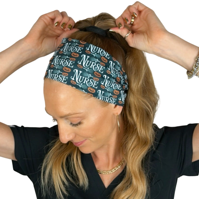 *Limited Edition* Nurse &amp; Pumpkins - Black Headband