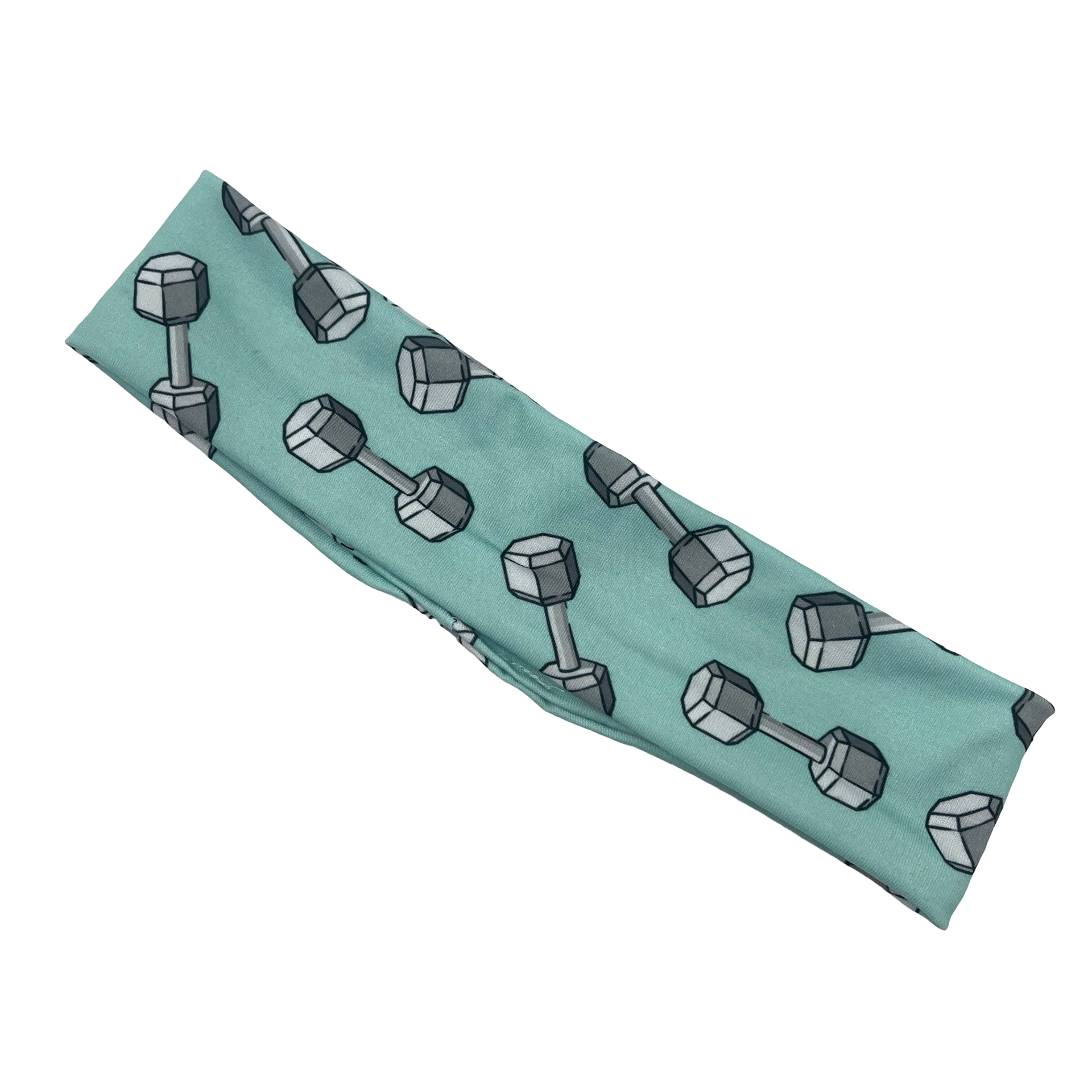 Dumbbells Light Teal Athletic Headband