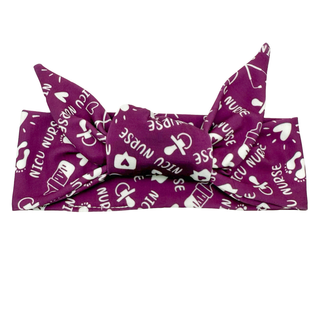 Nicu Nurse - Plum Adjustable Tie Headband