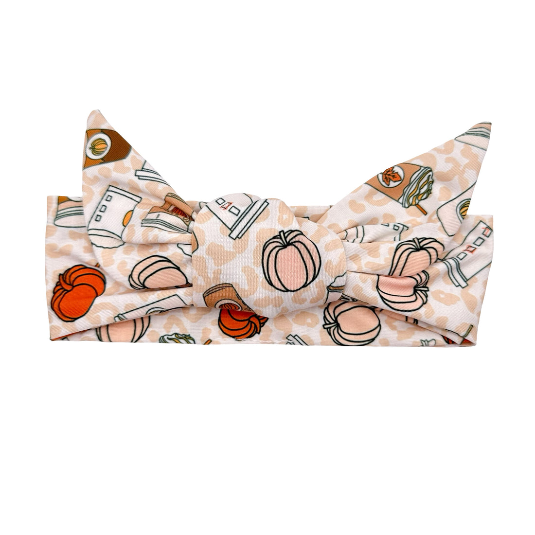 Cheetah Print Fall Coffee - Adjustable Tie Headband