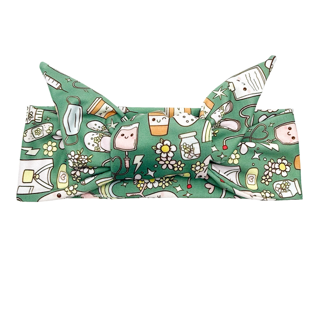 Healthcare Necessities - Green Adjustable Tie Headband