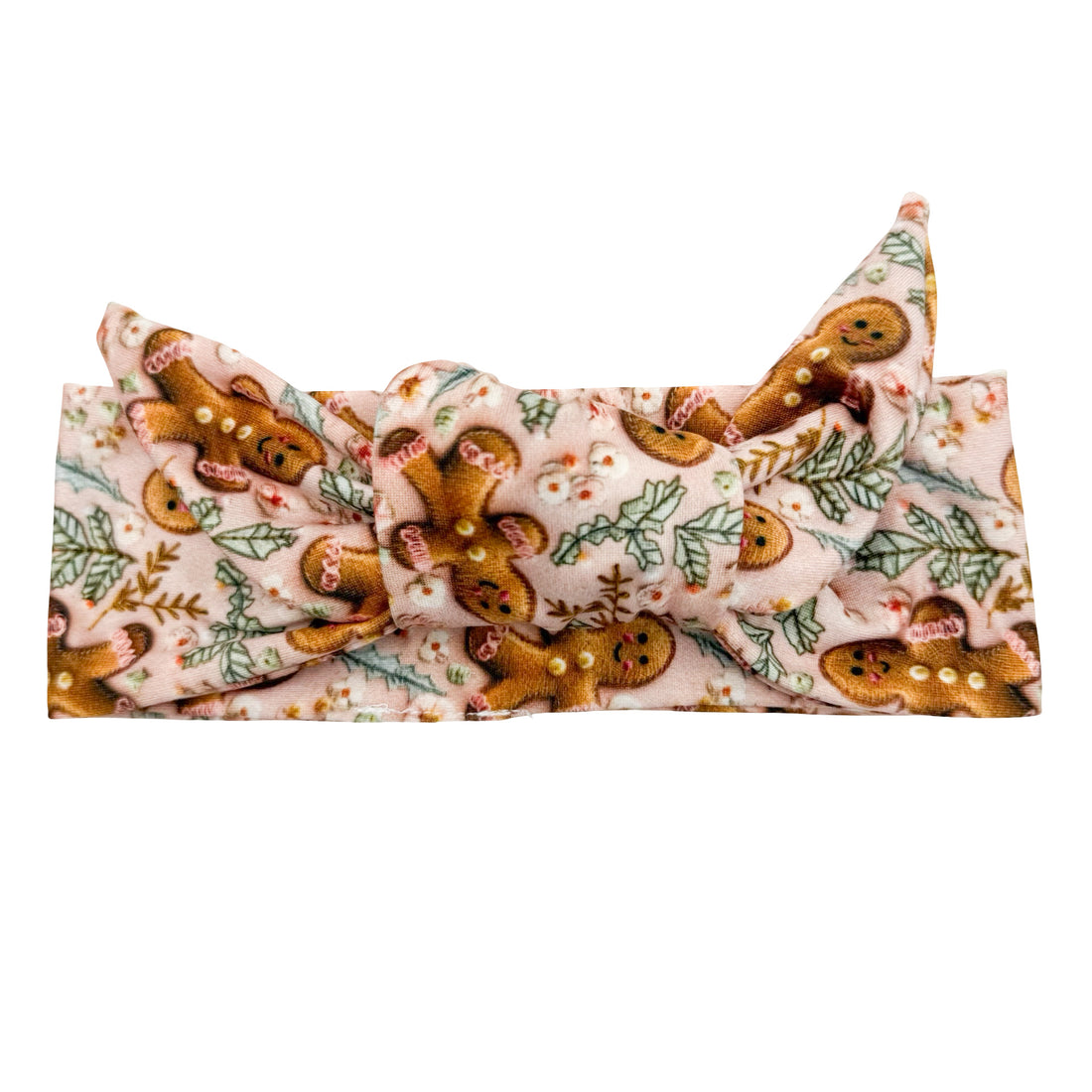 *Limited Edition* Gingerbread &amp; Holly Adjustable Tie Headband