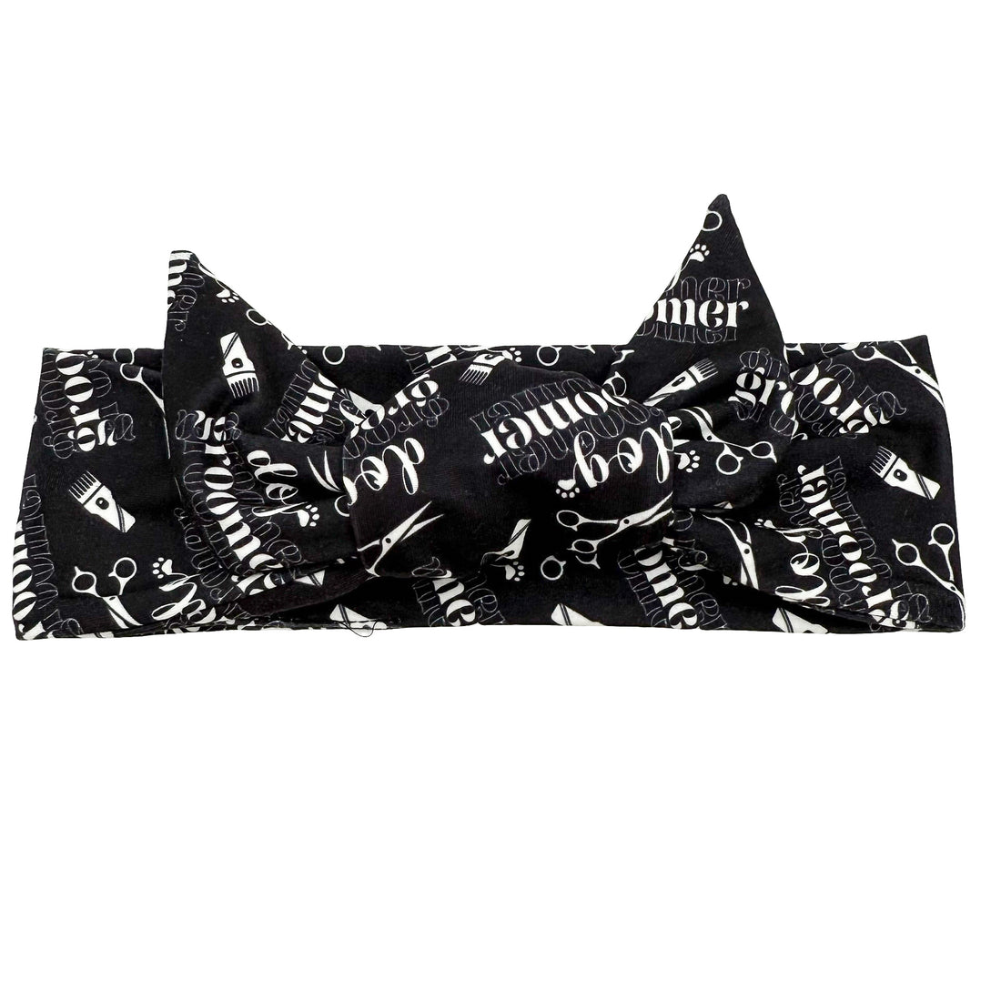 Dog Groomer Black Adjustable Tie Headband