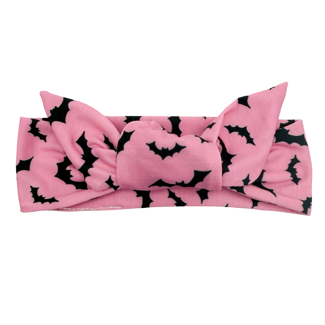 *Limited Edition* Black Bats - Pink Adjustable Tie Headband