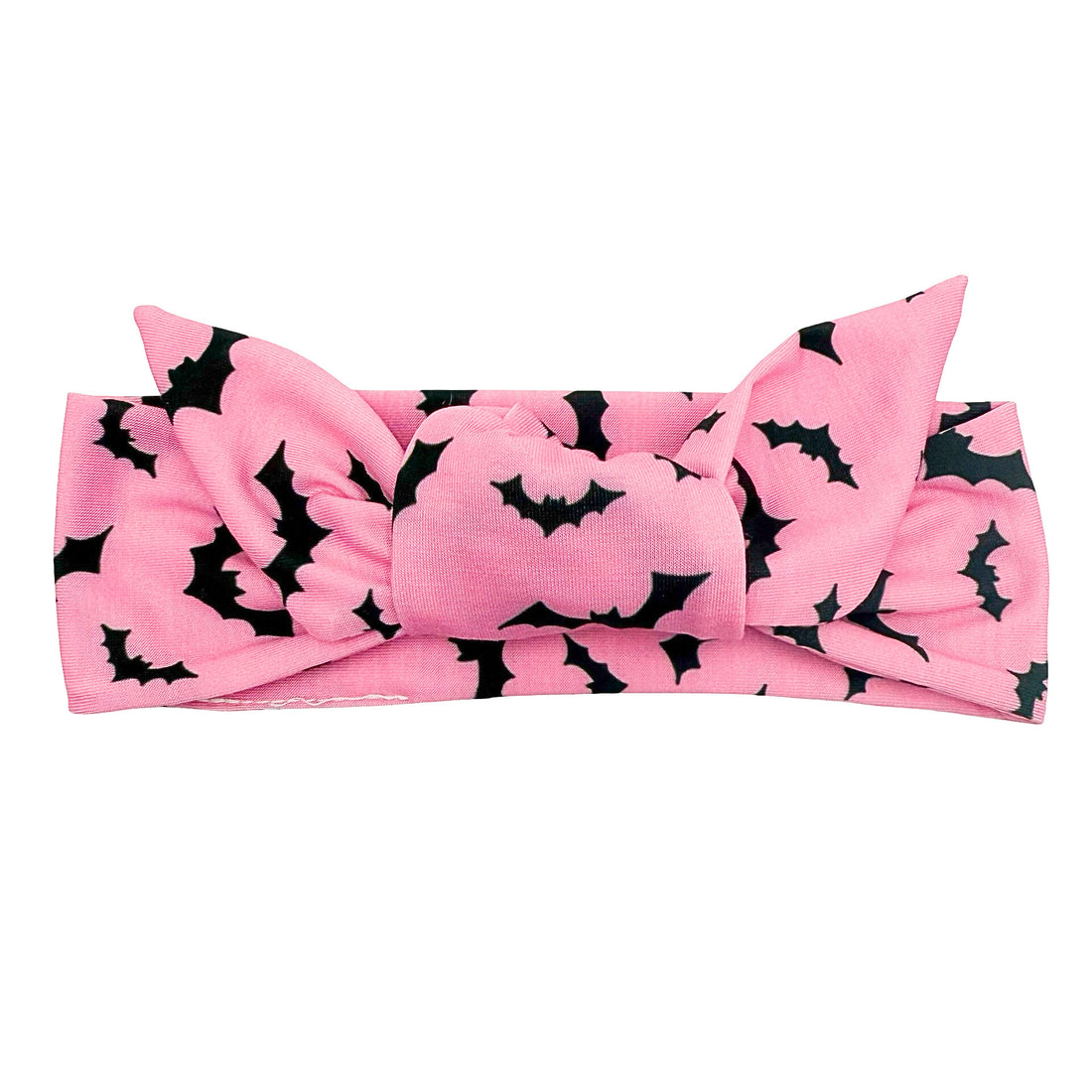 *Limited Edition* Black Bats - Pink Adjustable Tie Headband