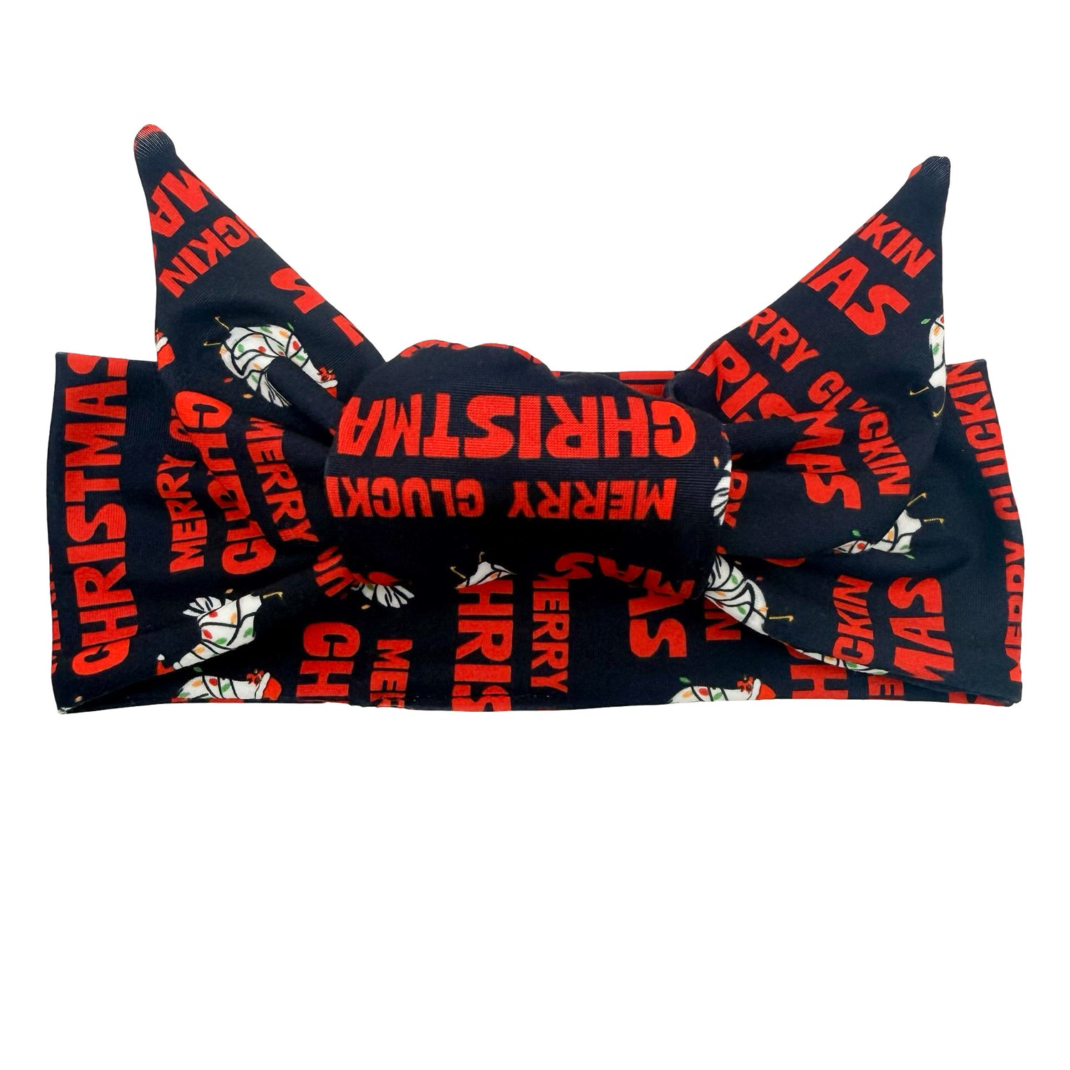 *Limited Edition* Merry Cluckin Christmas Adjustable Tie Headband