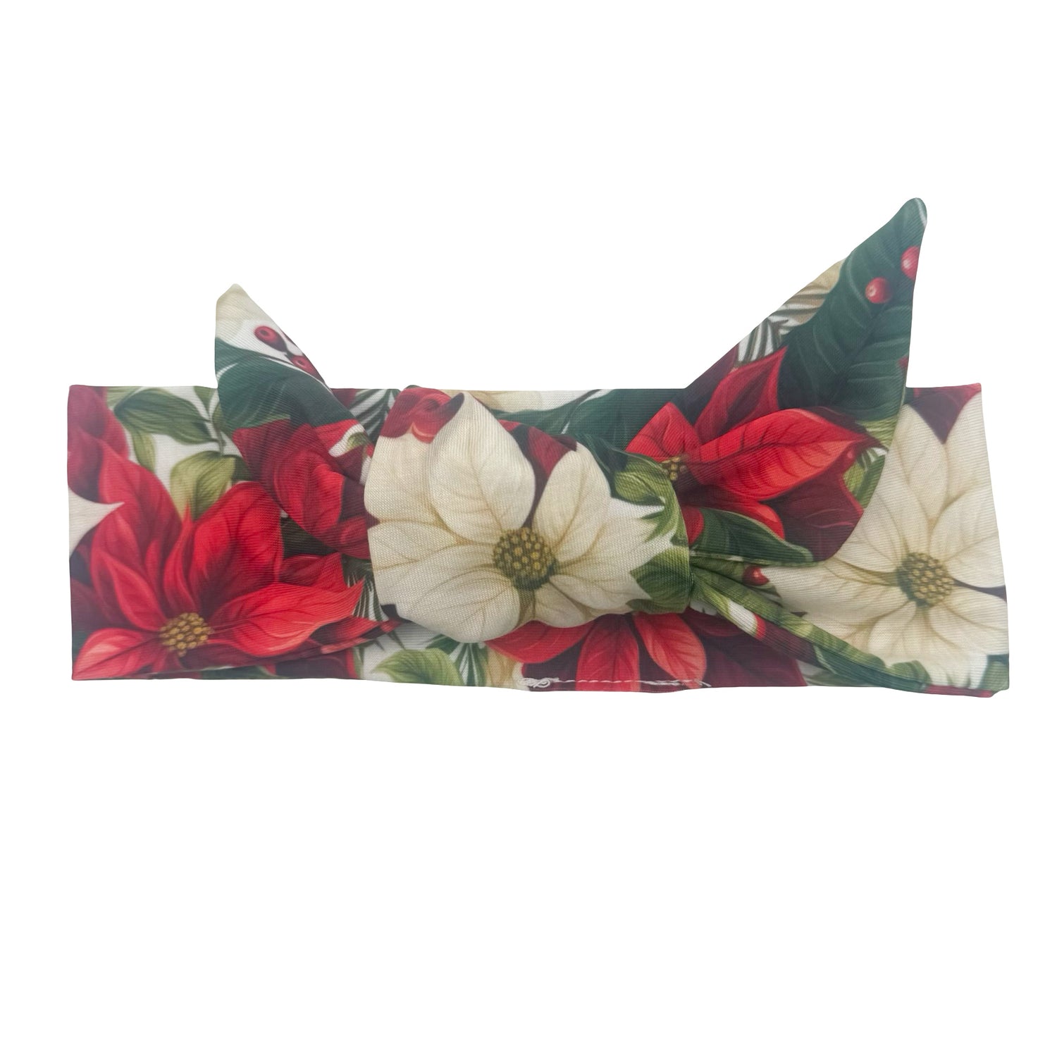 Berry and Red Blooms Adjustable Tie Headband